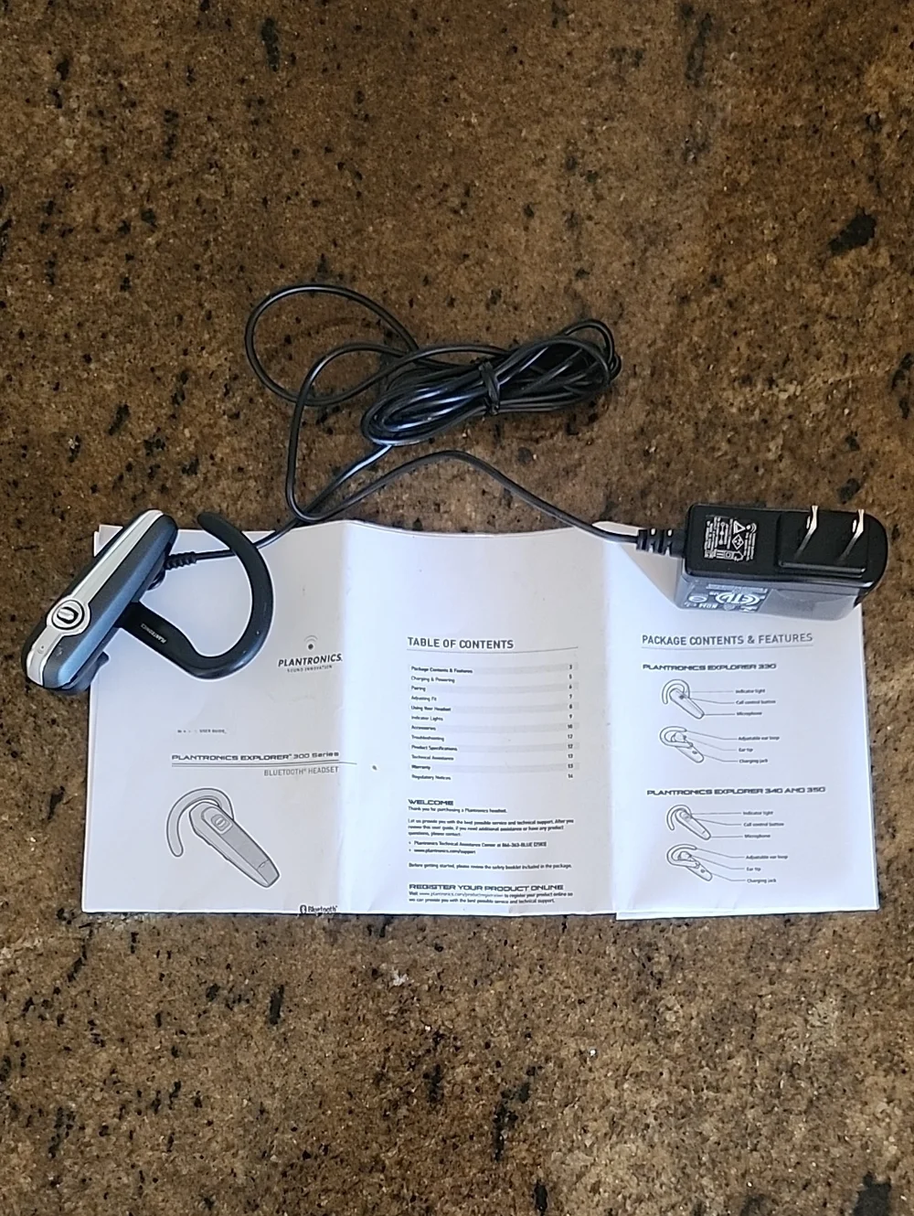 Plantronics Explorer 330 Bluetooth Headset, Ear-Hook - Black